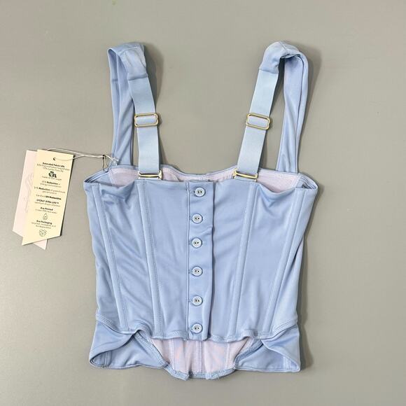 We Are HAH Knock Out Bustier Crop Top in Blue Periwinkle - Picture 5 of 7